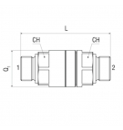 Поворотная муфта Alfagomma G1 1/4 "BSPP - наружная резьба; d = 56 мм h = 126 мм